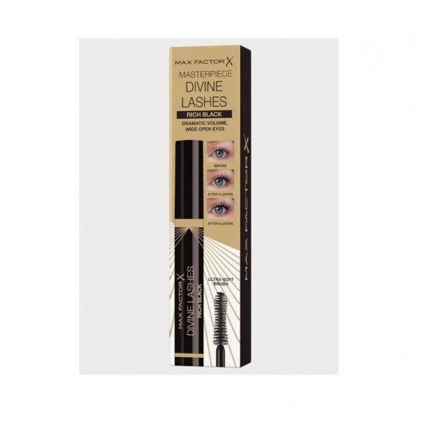 Max Factor Divine Lashes Mascara 001 Rich Black - Resim 3
