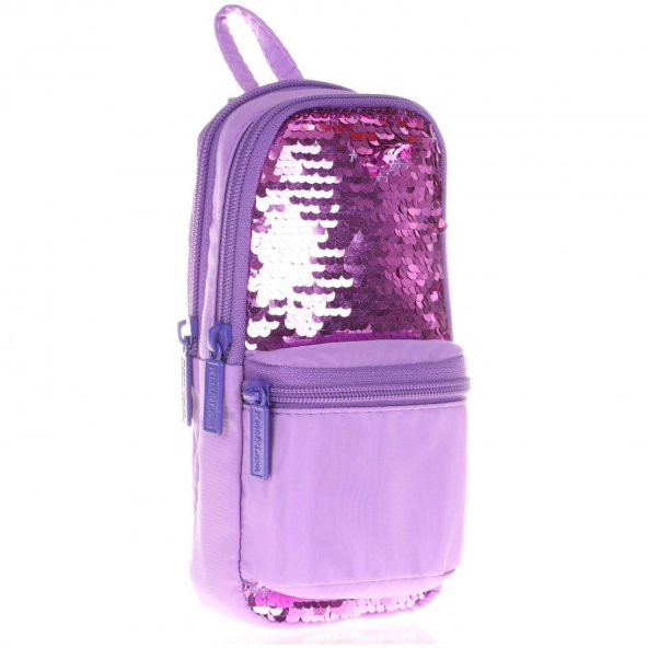 Kaukko Kalem Çantası Magıcal Junior Bag Pullu Lila Üç Bölmeli Kalemlik ürün görseli 1