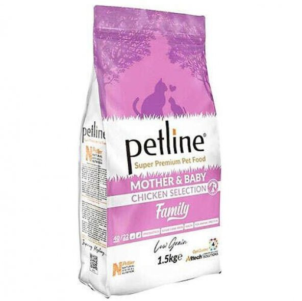 Petline Super Premium Yavru ve Anne Kedi Maması Tavuklu 1.5 Kg (Family) ürün görseli 1