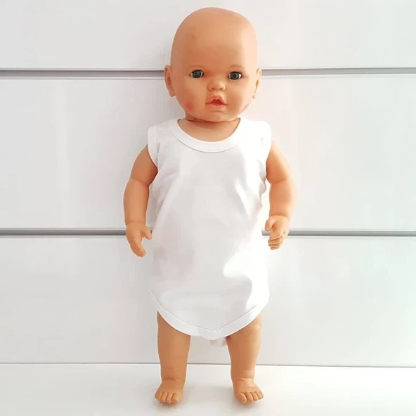 Beyaz Sade Alttan Çıt-çıtlı Askılı Badi Zıbın ürün görseli 1