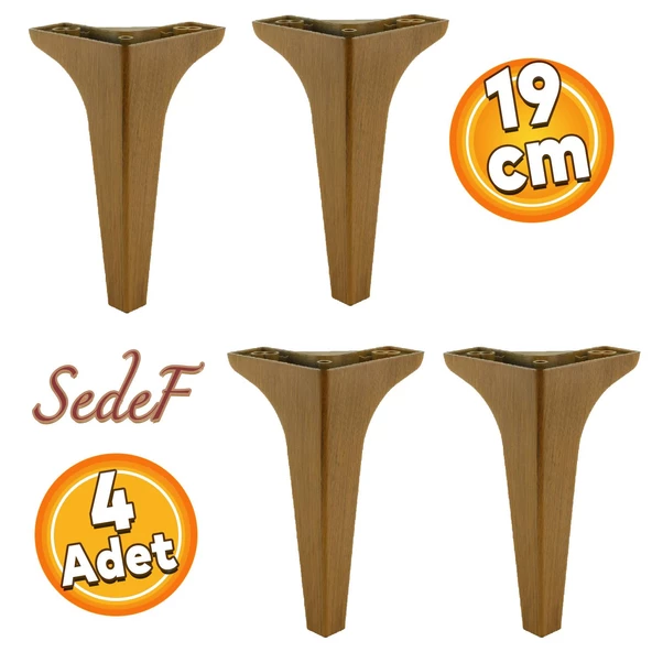 Sedef Lüks Mobilya Kanepe Tv Ünitesi Konsol Koltuk Ayağı 19 Cm Koyu Ceviz Ayakları 4 Adet ürün görseli 1