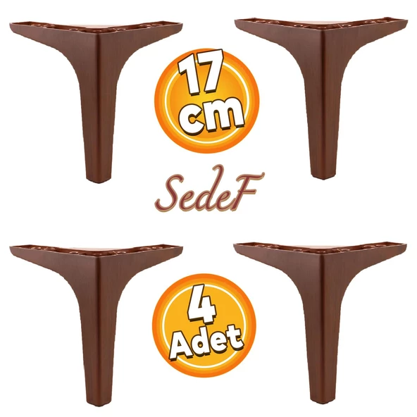 Sedef Lüks Mobilya Kanepe Tv Ünitesi Konsol Koltuk Ayağı 17 Cm Ahşap Desenli Ayakları 4 Adet ürün görseli 1