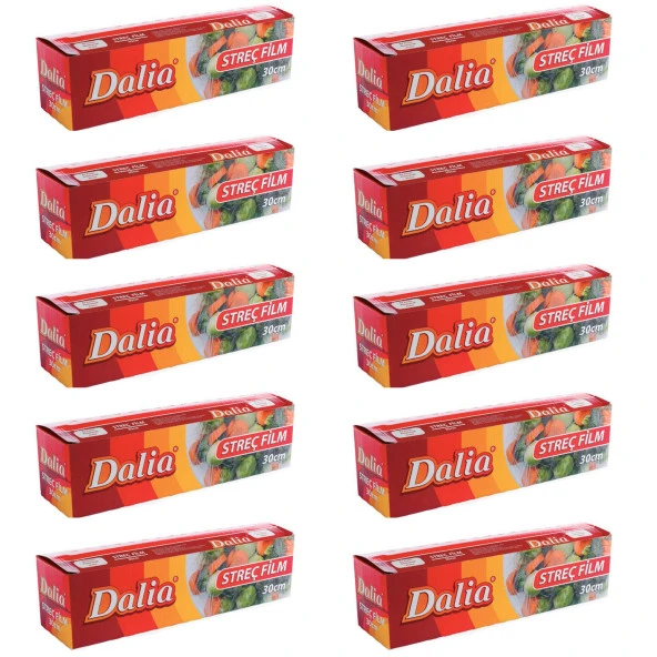 Dalia Şeffaf Mutfak Rulo Streç Film Folyo - 30 Cm. x 100 Metre - Gıdaya Uygun - 10 Paket ürün görseli 1