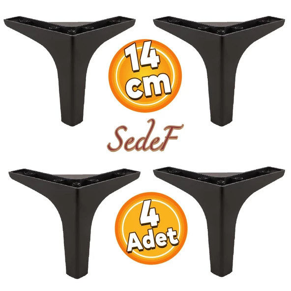 Sedef Lüks Mobilya Kanepe Sehpa Tv Ünitesi Koltuk Ayağı 14 Cm Siyah Ayakları 4 Adet ürün görseli 1
