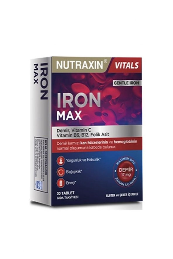Nutraxin Iron Max 30 Tablet ürün görseli 1