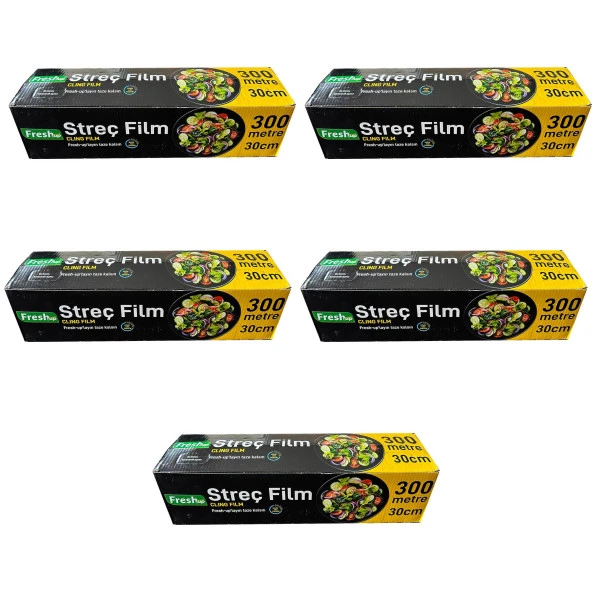Fresh-Up Şeffaf Mutfak Rulo Streç Film Folyo - 30 Cm. x 300 Metre - Gıdaya Uygun - 5 Paket ürün görseli 1