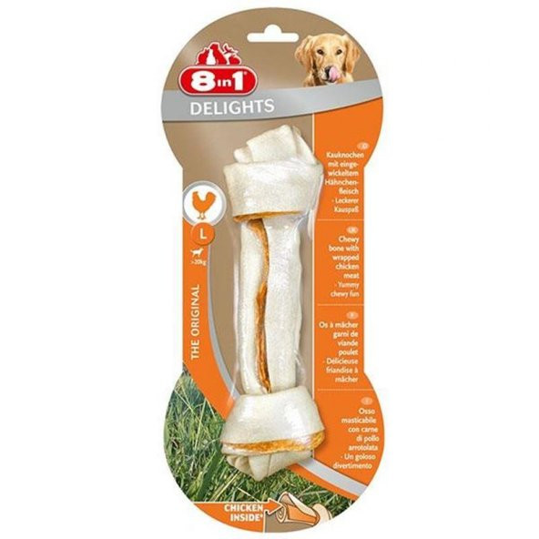8 in 1 Delights Bones Tavuklu Ağız Bakım Kemiği L Boy 85 Gr ürün görseli 1