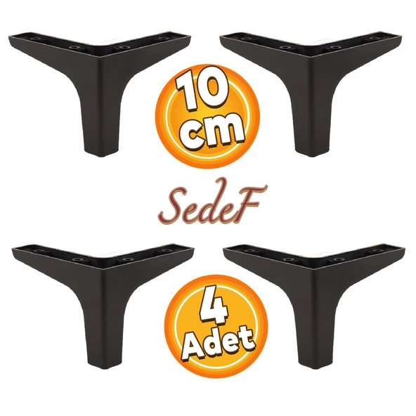Sedef Lüks Mobilya Kanepe Sehpa Tv Ünitesi Koltuk Ayağı 10 Cm Siyah Ayakları (4 ADET) ürün görseli 1