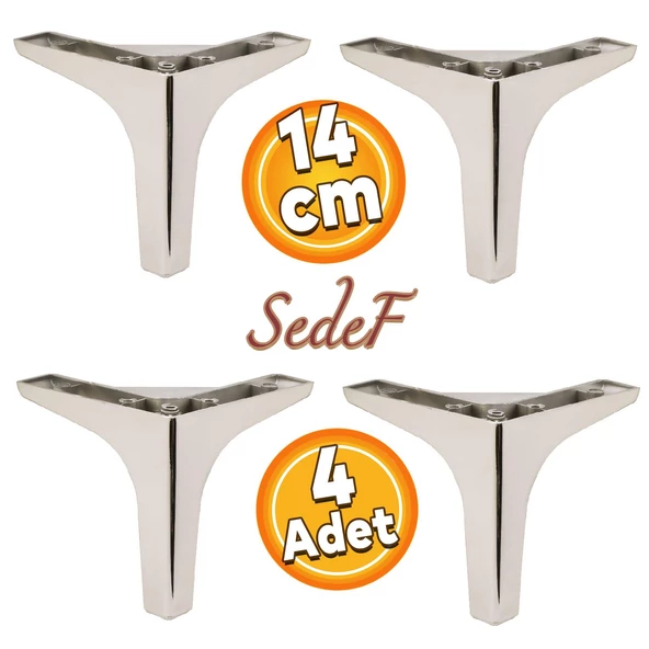 Sedef Lüks Mobilya Kanepe Sehpa Tv Ünitesi Koltuk Ayağı 14 Cm Krom Ayakları 4 Adet ürün görseli 1