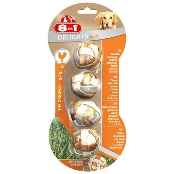 8 in 1 Delights Bones Köpekler İçin Çiğneme Topu Small 4 Adet ürün görseli 1