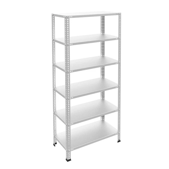 6 Katlı Galvaniz Çelik Raf - Depo, Arşiv, Kiler, Dosya, Market Rafı  31x75 cm 300 cm 1.00 mm ürün görseli 1