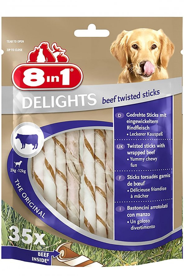 8 in 1 Delights Bones Biftekli Twested Sticks 35 Li ürün görseli 1