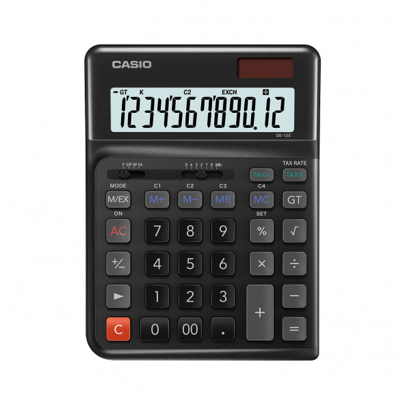 Casio DE-12E-BK 12 Haneli Masaüstü Hesap Makinesi ürün görseli 1