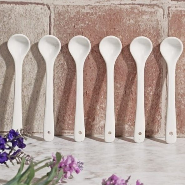 Kosova GSA-50  Porselen Büyük Beyaz 6lı Çay Kaşığı Set 13 cm (49850) ürün görseli 1