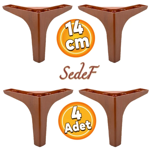 Sedef Lüks Mobilya Kanepe Sehpa Tv Ünitesi Koltuk Ayağı 14 Cm Ahşap Desenli Ayakları 4 Adet ürün görseli 1