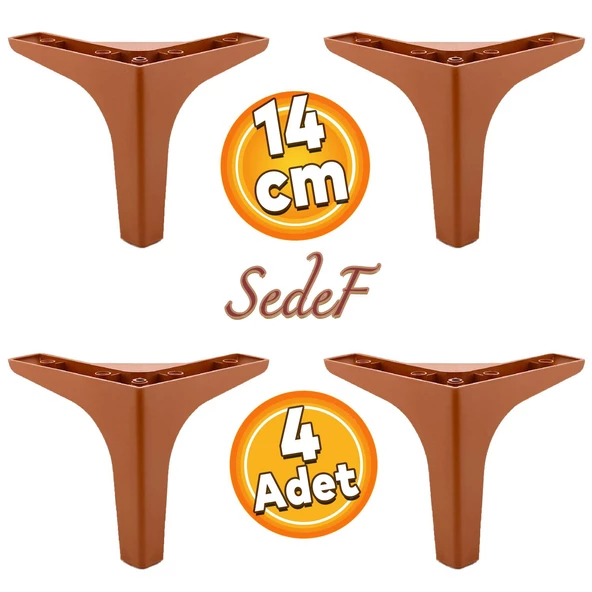Sedef Lüks Mobilya Kanepe Sehpa Tv Ünitesi Koltuk Ayağı 14 Cm Kahverengi Ayakları 4 Adet ürün görseli 1