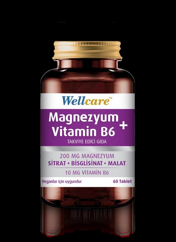 Wellcare Magnezyum + Vitamin B₆ 200/10mg 60 Tab ürün görseli 1