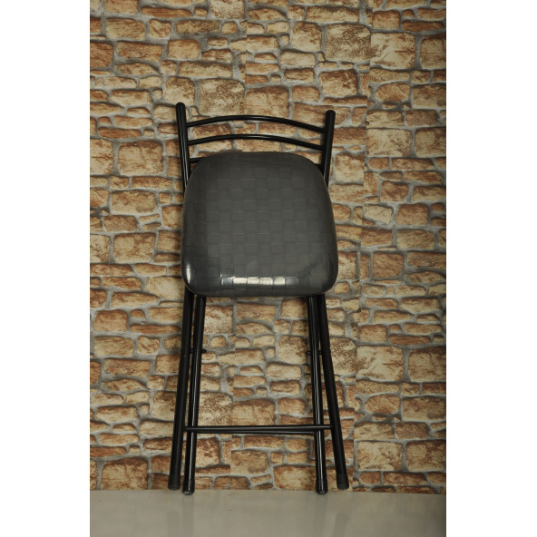 KATLANIR METAL SİYAH PROFİL MUTFAK BALKON BAHÇE SANDALYESİ ürün görseli 1