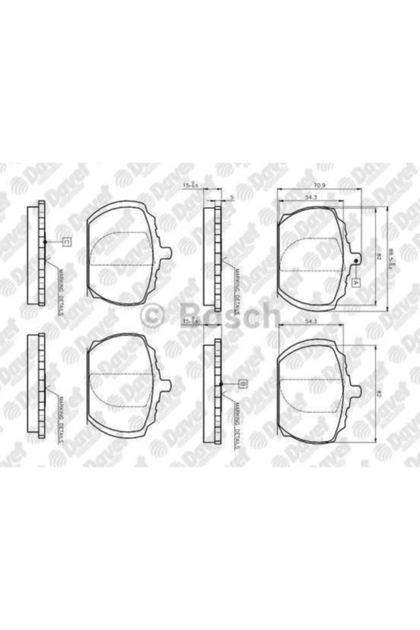 Ön Balata Transit 2.0 2.5d P100 65-92 0986tb2061 -0986463641 Uyumlu ürün görseli 1