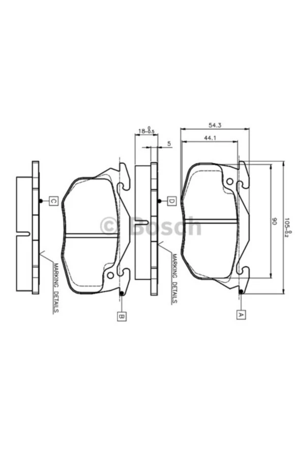Bosch 0986461763 0986tb2009 Ön Balata R9-r11-r19 Clıo-exp-p106-p206 Peugeot - Cıtroen R9/11 ürün görseli 1