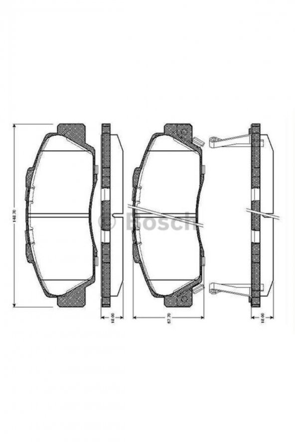 ON FREN BALATASI HONDA CRV 1996 2001 HRV 1999- ACCORD 1993 1998 BOSCH 0986461142 OEM ürün görseli 1