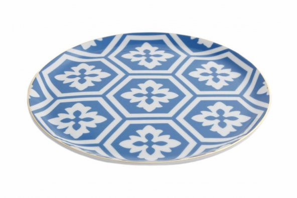 Porland Morocco Desen2 Mavi Düz Tabak 24 cm 04A+P021461 ürün görseli 1