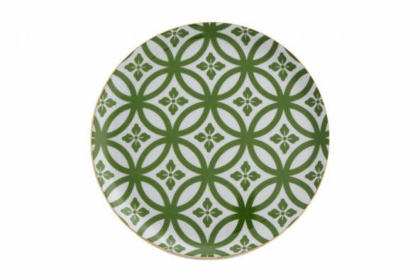 Porland Morocco Desen1 Yeşil Düz Tabak 24 cm 04A+P021459 ürün görseli 1