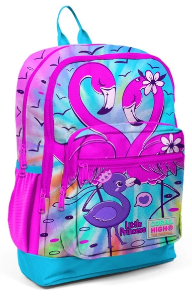 Coral High Pembe Mavi Flamingo İlkokul ve Günlük Sırt Çantası - Kız Çocuk ürün görseli 1