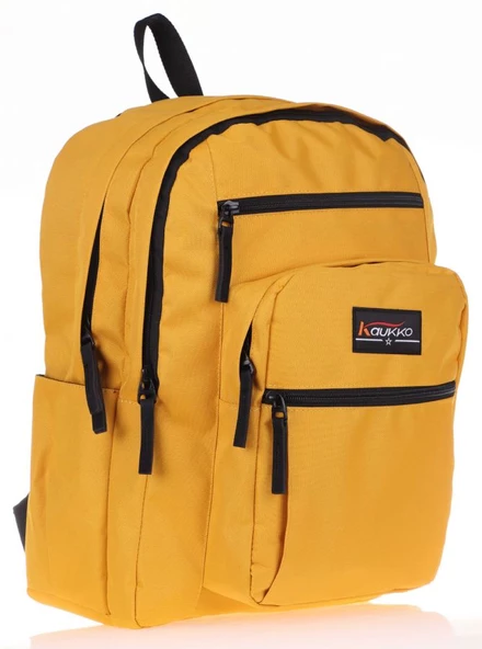 Kaukko Full Pocket Okul ve Günlük Sırt Çantası - Sarı ürün görseli 1