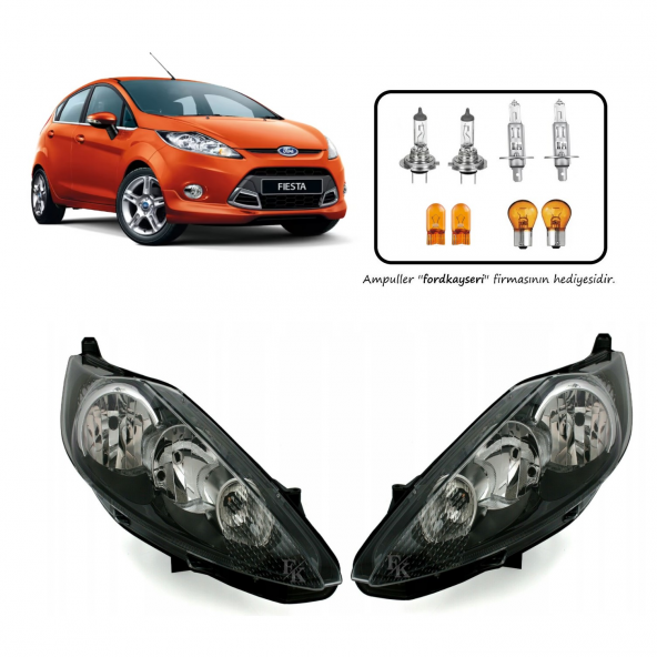Ford Fiesta 7 Ön Far Lamba Siyah Zemin Sağ Sol Takım 20082013 ürün görseli 1