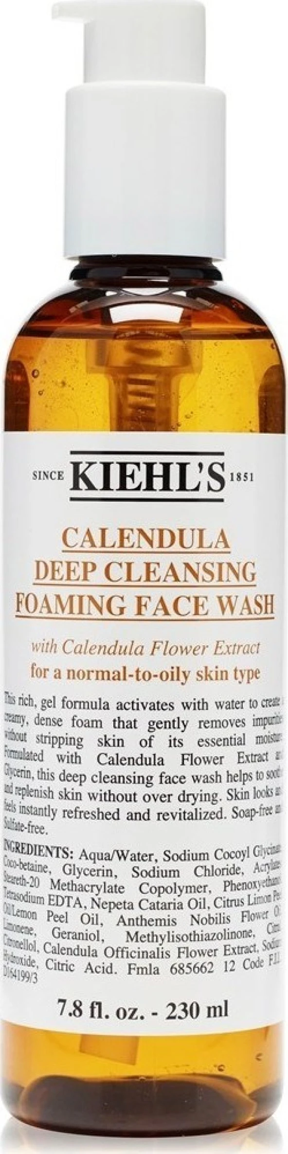 Kiehls New York Calendula Deep Cleansing Face Wash 230ml - Kadife Çiçeği Özlü Köpüren Temizleyici ürün görseli 1