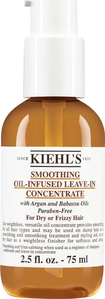Kiehls New York Smoothing Oil-Infused Leave-In Concentrate 75 ml - Argan Yağı Saç Bakım Serumu 75 m ürün görseli 1