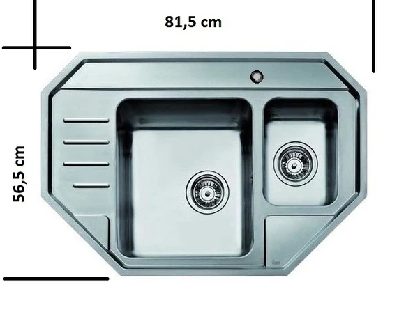 TEKA STAGE 60 E PASLANMAZ ÇELİK KÖŞE MUTFAK EVYE PA625P3204 ürün görseli 1