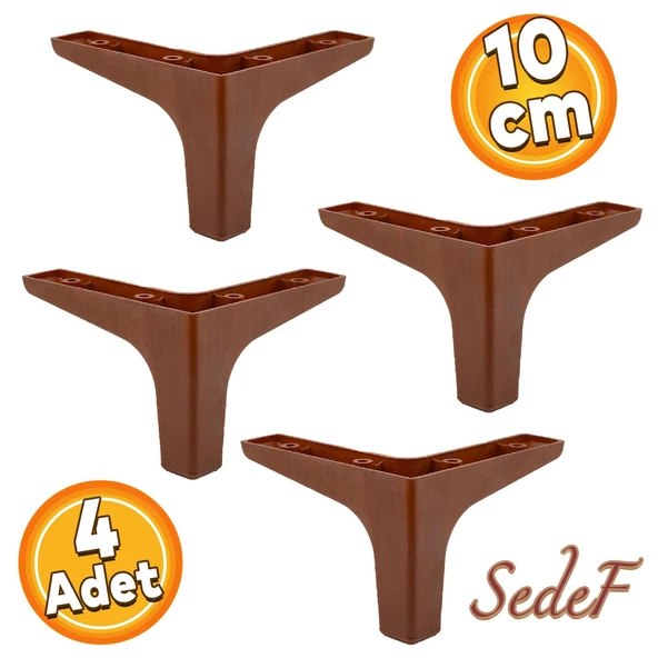 Sedef Lüks Mobilya Kanepe Sehpa Tv Ünitesi Koltuk Ayağı 10 Cm Ahşap Desenli Ayakları (4 ADET) ürün görseli 1