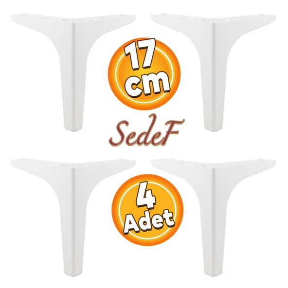 Sedef Lüks Mobilya Kanepe Tv Ünitesi Konsol Koltuk Ayağı 17 Cm Beyaz Ayakları 4 Adet ürün görseli 1