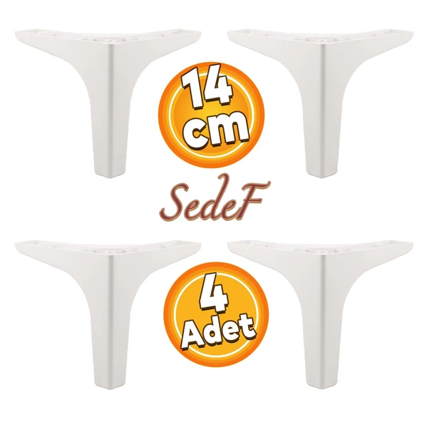 Sedef Lüks Mobilya Kanepe Sehpa Tv Ünitesi Koltuk Ayağı 14 Cm Beyaz Ayakları 4 Adet ürün görseli 1