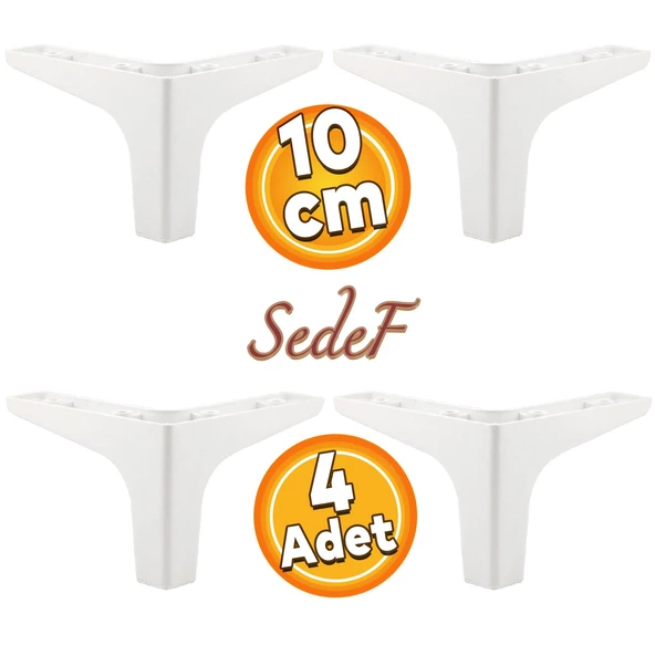 Sedef Lüks Mobilya Kanepe Sehpa Tv Ünitesi Koltuk Ayağı 10 Cm Beyaz Ayakları (4 ADET) ürün görseli 1