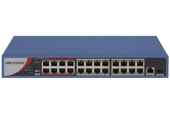 Hikvision DS-3E0326P-E/M 24 Port PoE 1 Port Gigabit Uplink 1 Port Gigabit SFP L2 PoE Switch ürün görseli 1