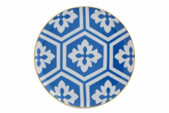 Porland Morocco Desen2 Mavi Düz Tabak 17 cm 04A+P021449 ürün görseli 1