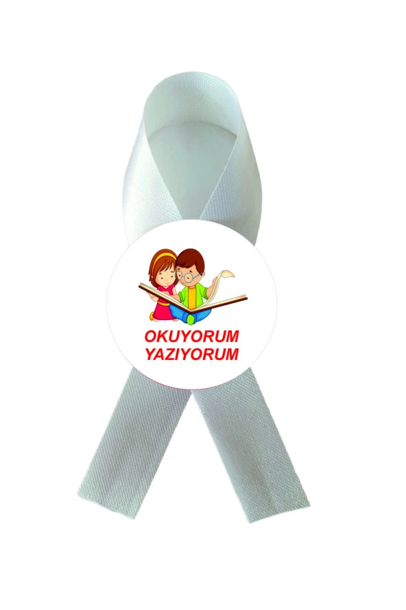 yıldızkurdelaankara FİYONK SATEN KURDELA OKUYORUM YAZIYORUM ARKASI İĞNELİ 10 ADET ürün görseli 1