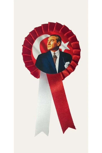 yıldızkurdelaankara Atatürk Türk Bayraklı Saten Kokart 100 Adet ürün görseli 1