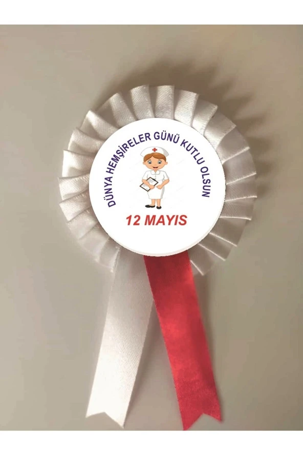yıldızkurdelaankara 12 Mayıs Dünya Hemşireler Günü Kutlu Olsun Saten Kokart 10 Adet ürün görseli 1
