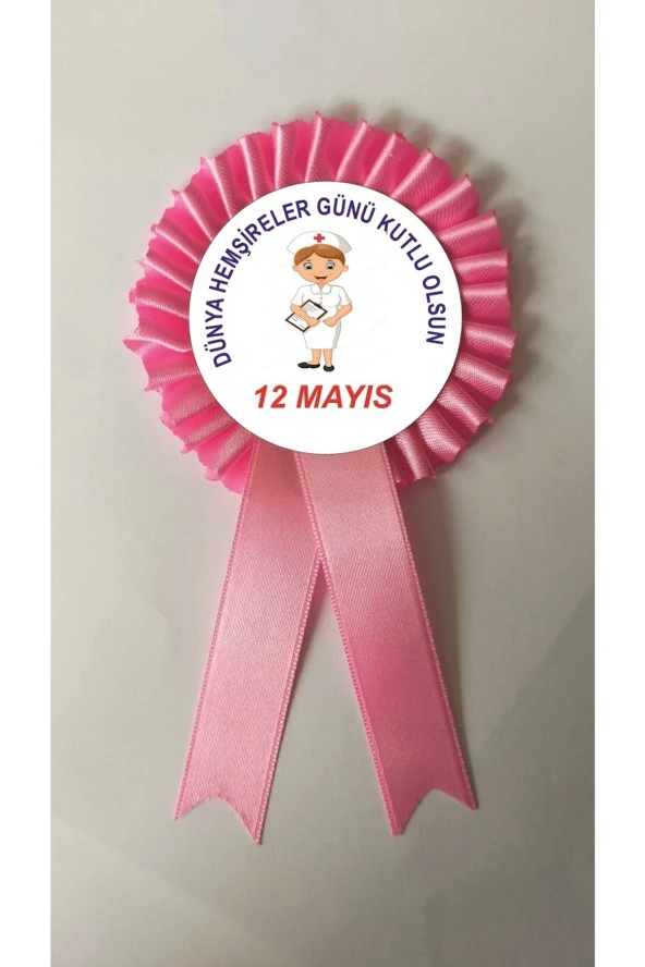yıldızkurdelaankara 12 Mayıs Dünya Hemşireler Günü Kutlu Olsun Saten Kokart 10 Adet ürün görseli 1