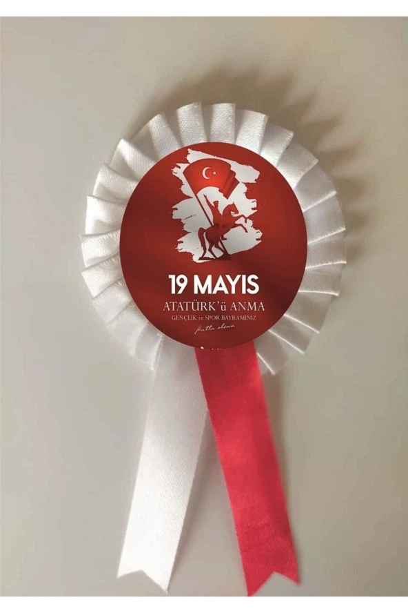 yıldızkurdelaankara 19 Mayıs Atatürk'ü Anma Gençlik Ve Spor Bayramı Saten Kokart 10 Adet ürün görseli 1
