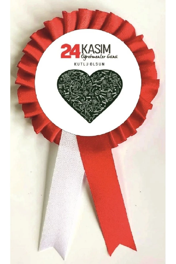 yıldızkurdelaankara 24 Kasım Öğretmenler Günü Kutlu Olsun Saten Kokart 10 Adet ürün görseli 1