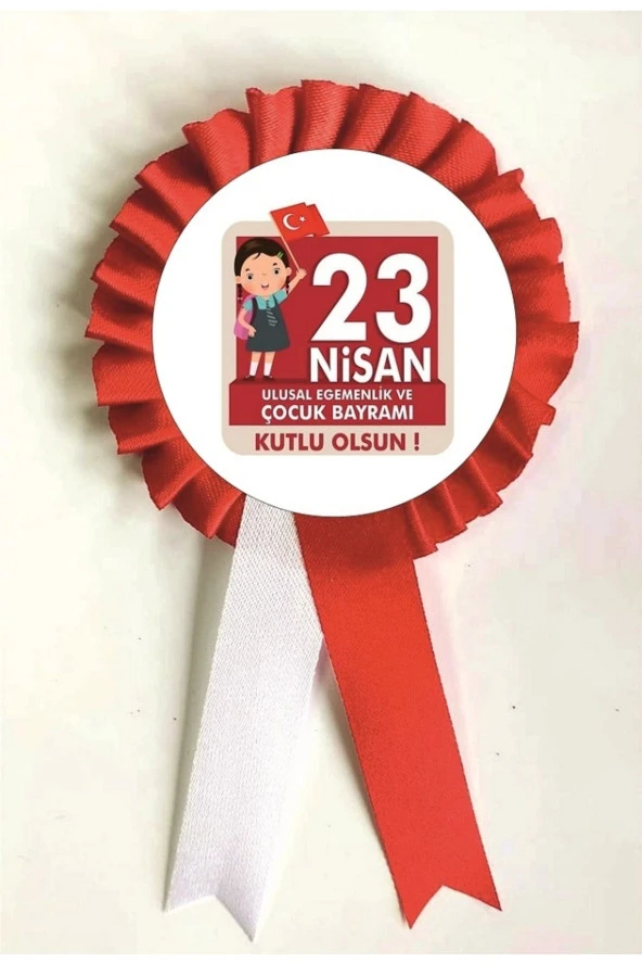 yıldızkurdelaankara 23 Nisan Ulusal Eğemenlik Ve Çocuk Bayramı Saten Kokart 10 Adet ürün görseli 1