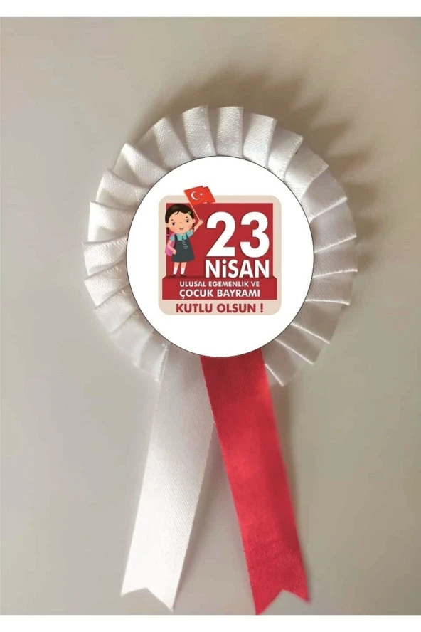 yıldızkurdelaankara 23 Nisan Ulusal Eğemenlik Ve Çocuk Bayramı Saten Kokart 10 Adet ürün görseli 1
