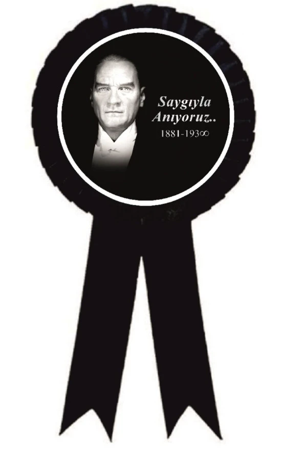yıldızkurdelaankara 10 Kasım Saygı Ile Anıyoruz Atatürk Saten Kokart 50 Adet ürün görseli 1