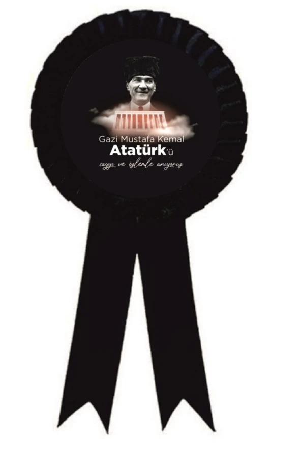 yıldızkurdelaankara 10 Kasım Saygı Ile Anıyoruz Atatürk Saten Kokart 50 Adet ürün görseli 1
