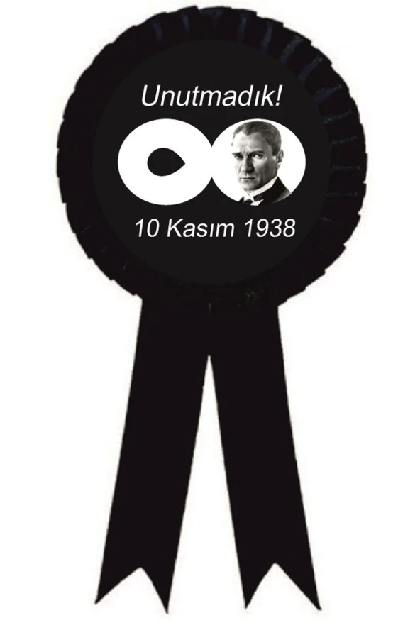 yıldızkurdelaankara 10 Kasım Saygı Ile Anıyoruz Atatürk Saten Kokart 25 Adet ürün görseli 1